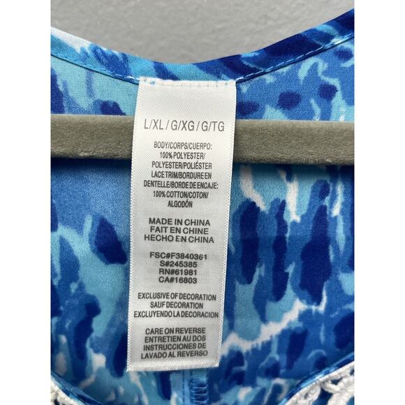 Mark by Avon Swim Cover Womens‎ Large blue watercolor crochet accents - Picture 4 of 6